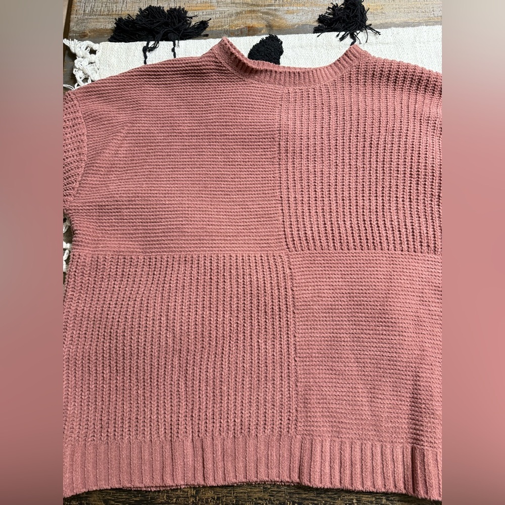 Maurices Mauve Textured Crew Neck Sweater - Picture 4 of 7
